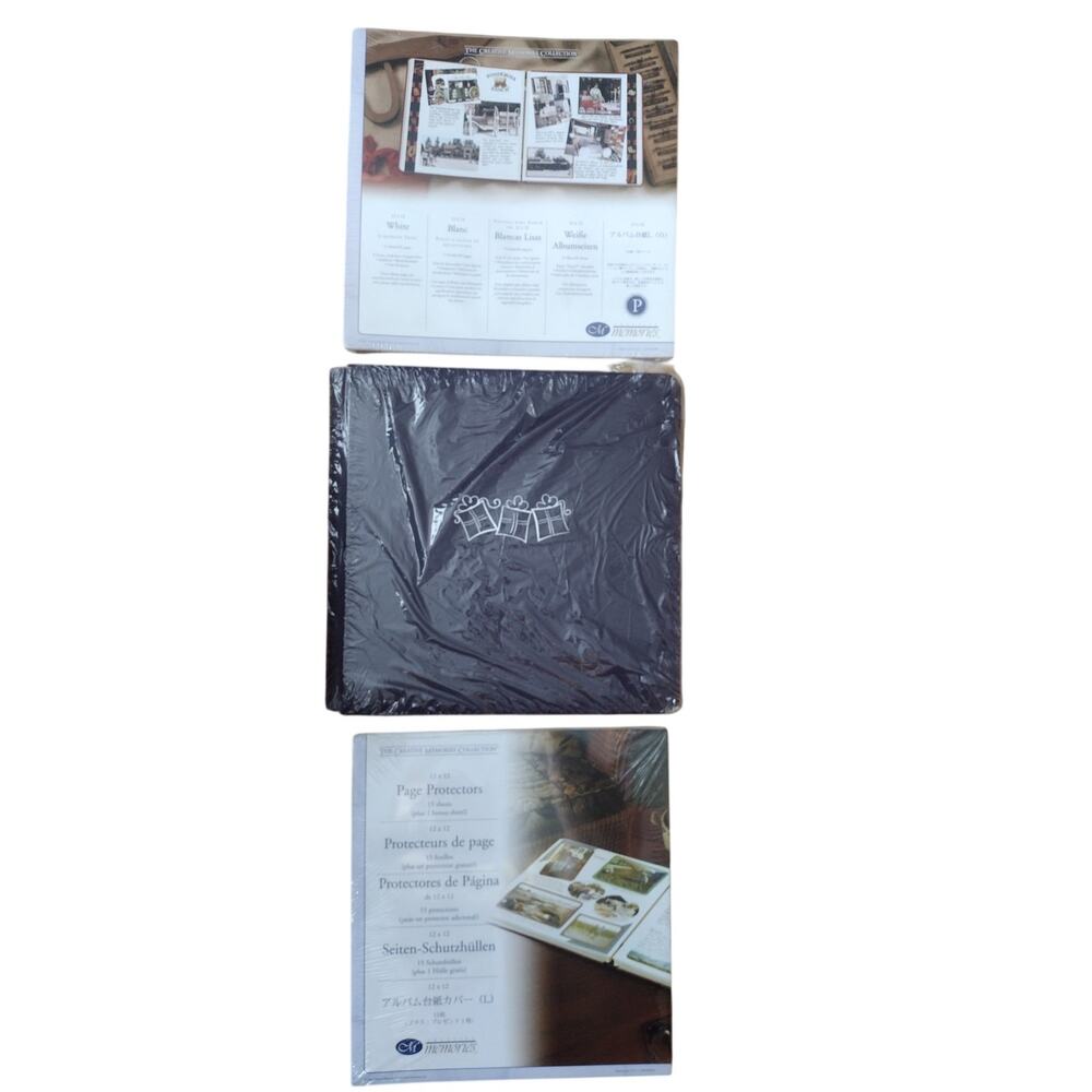 New Sealed Creative Memories 12x12 Navy Blue Silver Presents Scrapbook Kit Pages